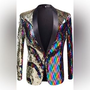 Men sequin suit jacket